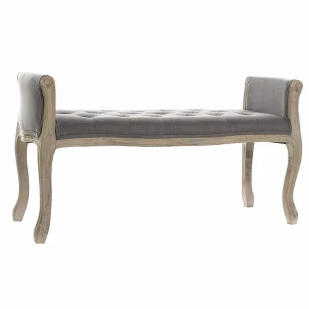 Taburet DKD Home Decor   Naturaalne Tumehall Kummipuu Kangas 109 x 44,5 x 60 cm