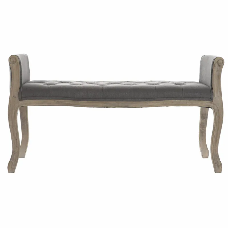 Taburet DKD Home Decor   Naturaalne Tumehall Kummipuu Kangas 109 x 44,5 x 60 cm