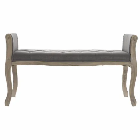 Taburet DKD Home Decor   Naturaalne Tumehall Kummipuu Kangas 109 x 44,5 x 60 cm