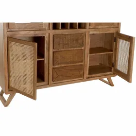 Дисплей-стенд DKD Home Decor Стеклянный Коричневый ротанг древесина акации (160 x 41 x 153 cm)