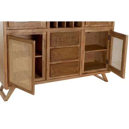 Displejaj stends DKD Home Decor Stikls Brūns Rotangpalma Akācija (160 x 41 x 153 cm)