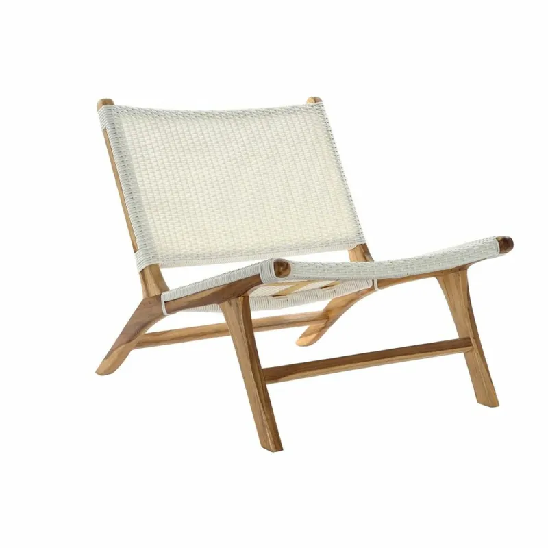 Sodo krėslas DKD Home Decor MB-177833 Valkoinen Luonnollinen PVC Tiikki 65 x 80 x 68 cm