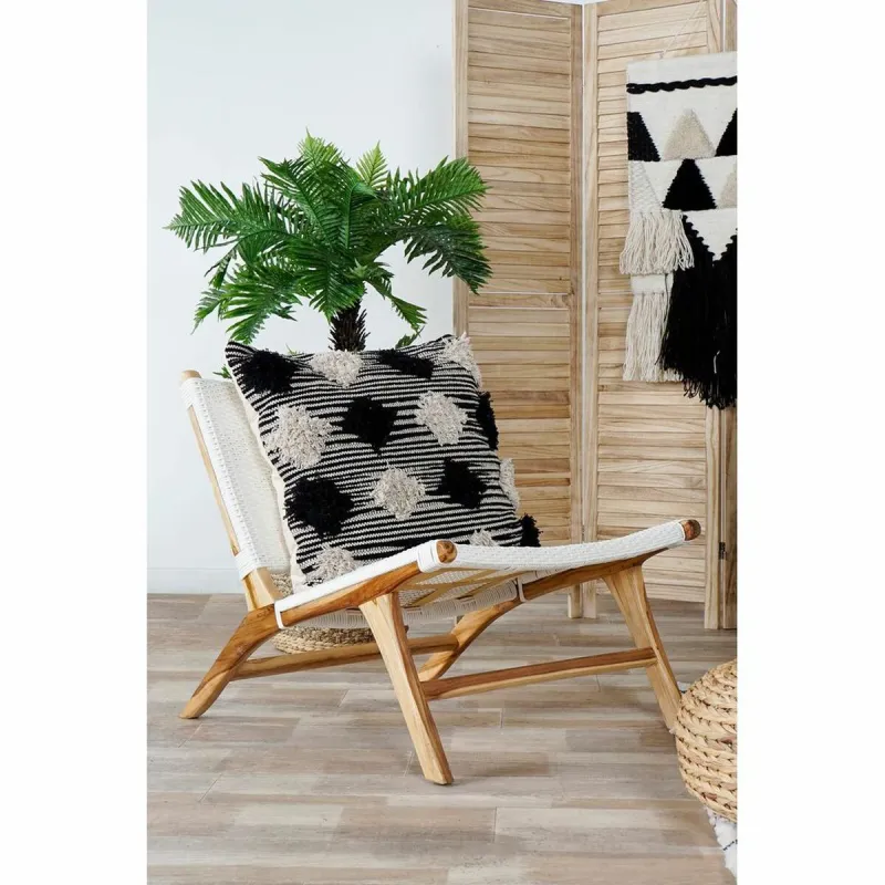 Sodo krėslas DKD Home Decor MB-177833 Valkoinen Luonnollinen PVC Tiikki 65 x 80 x 68 cm
