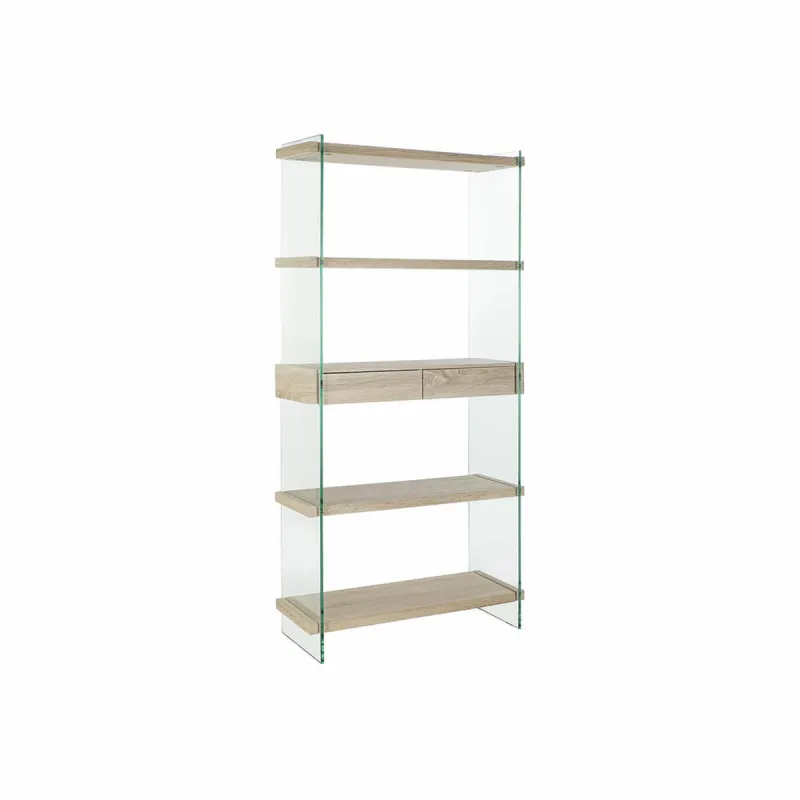Riiulid DKD Home Decor 90 x 35 x 180 cm Kristall Naturaalne Puit Läbipaistev Puit MDF