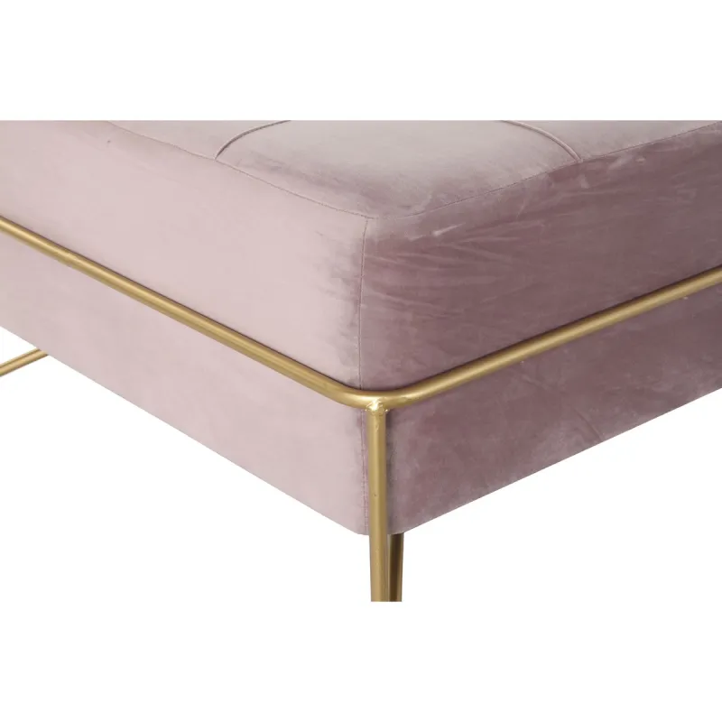 Taburetė DKD Home Decor   Porolonas Rožinė Auksinis Metalinis Poliesteris Aksomas Medžio MDF (80 x 80 x 42 cm)