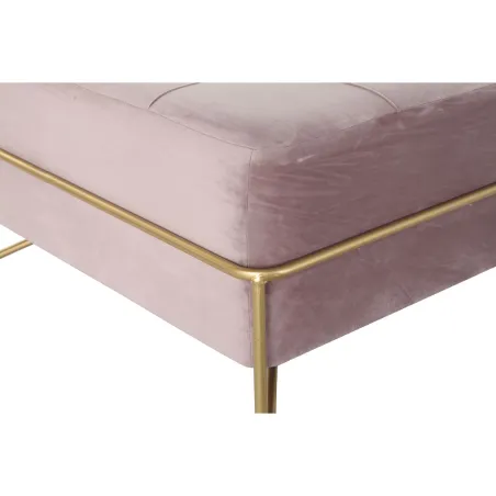 Taburetė DKD Home Decor   Porolonas Rožinė Auksinis Metalinis Poliesteris Aksomas Medžio MDF (80 x 80 x 42 cm)
