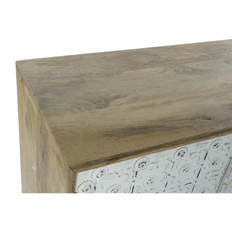 Sivupöytä DKD Home Decor   Valkoinen Luonnollinen Mangopuu 165 x 45 x 100 cm