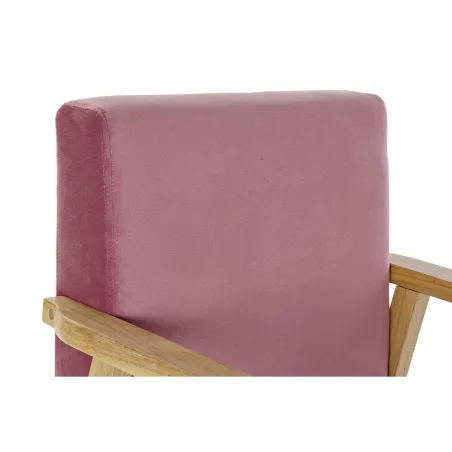 Сиденье DKD Home Decor Розовый полиэстер Деревянный MDF (61 x 63 x 77 cm)