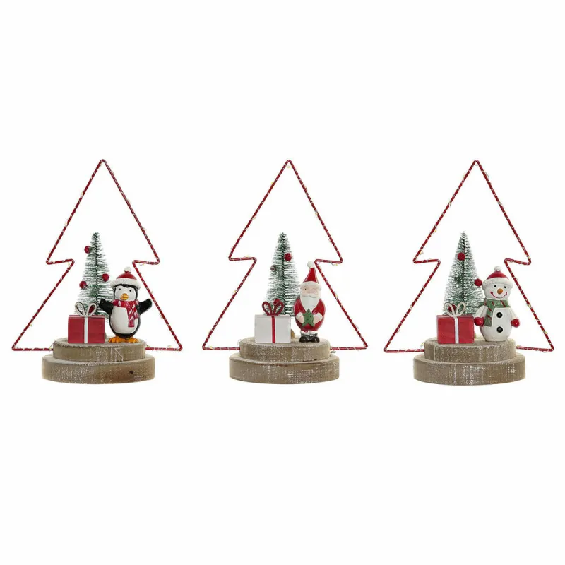 Jõuluehe DKD Home Decor Puu Metall Puit (17 x 11 x 21 cm) (3 pcs)