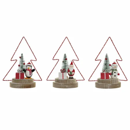 Новогоднее украшение DKD Home Decor Дерево Металл Деревянный (17 x 11 x 21 cm) (3 pcs)