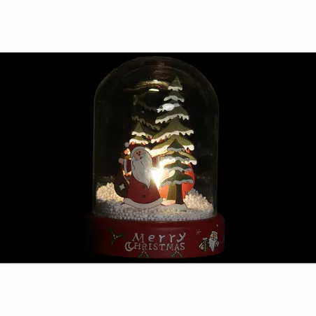 Новогоднее украшение DKD Home Decor Смола Стеклянный Дед Мороз (2 pcs) (9 x 9 x 11 cm)