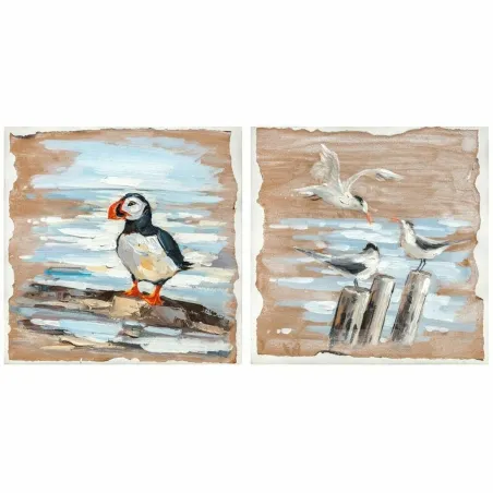Drobė DKD Home Decor Pušis Drobė 45 x 2,7 x 45 cm