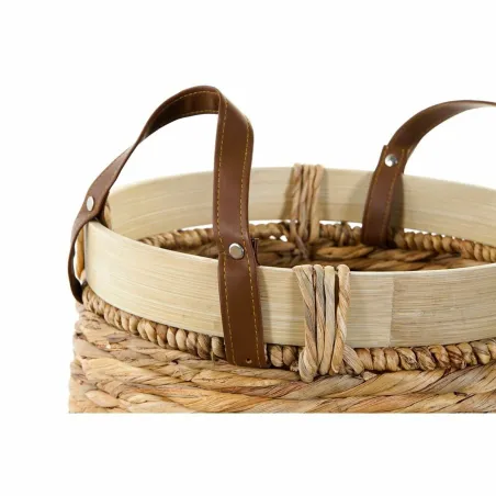 Korvikomplekt DKD Home Decor Pruun Naturaalne Bambus Luga Troopiline 40 x 40 x 24 cm 4 Kg 3 Tükid, osad