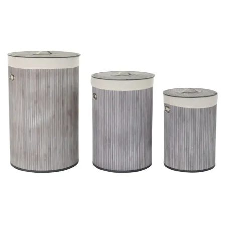 Набор корзин DKD Home Decor Бежевый Серый Бамбук 38 x 38 x 60 cm 3 Предметы