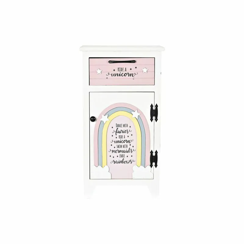 Öökapp DKD Home Decor Laste Hall Roosa Valge Kollane (40 x 29 x 73,5 cm)