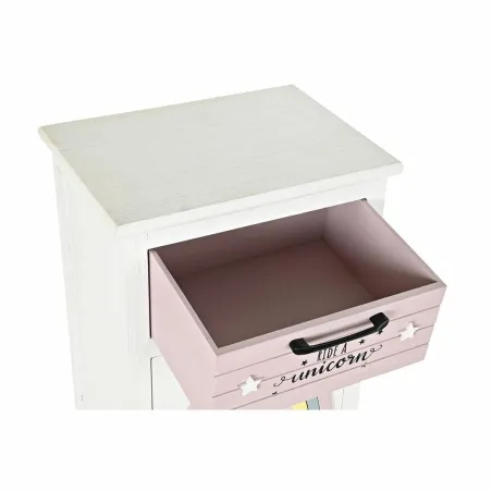 Öökapp DKD Home Decor Laste Hall Roosa Valge Kollane (40 x 29 x 73,5 cm)
