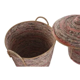 Набор корзин DKD Home Decor Персик Натуральный (3 Предметы) (3 штук)