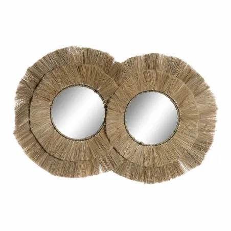 Sieninis veidrodis DKD Home Decor Natūralus Bali 117 x 6 x 77 cm