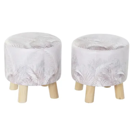 Jalatugi DKD Home Decor Hall PU Mänd Troopiline (30 x 30 x 30 cm) (2 Ühikut) (30 x 30 x 32 cm)