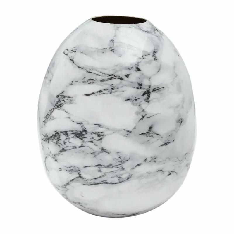 Vaza DKD Home Decor Metalinis Ruda Balta Marmurą Šiuolaikiškas (13 x 13 x 16 cm) (2 vnt.)