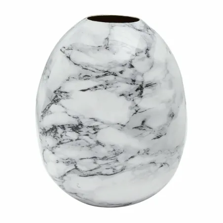 Vaza DKD Home Decor Metalinis Ruda Balta Marmurą Šiuolaikiškas (13 x 13 x 16 cm) (2 vnt.)