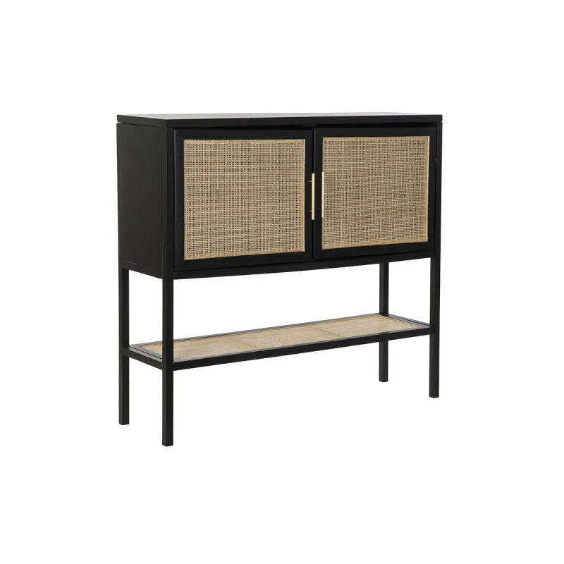 Bufete DKD Home Decor Melns Dabisks Alumīnijs Paulovnijas koks Koks MDF 110 x 30 x 100 cm