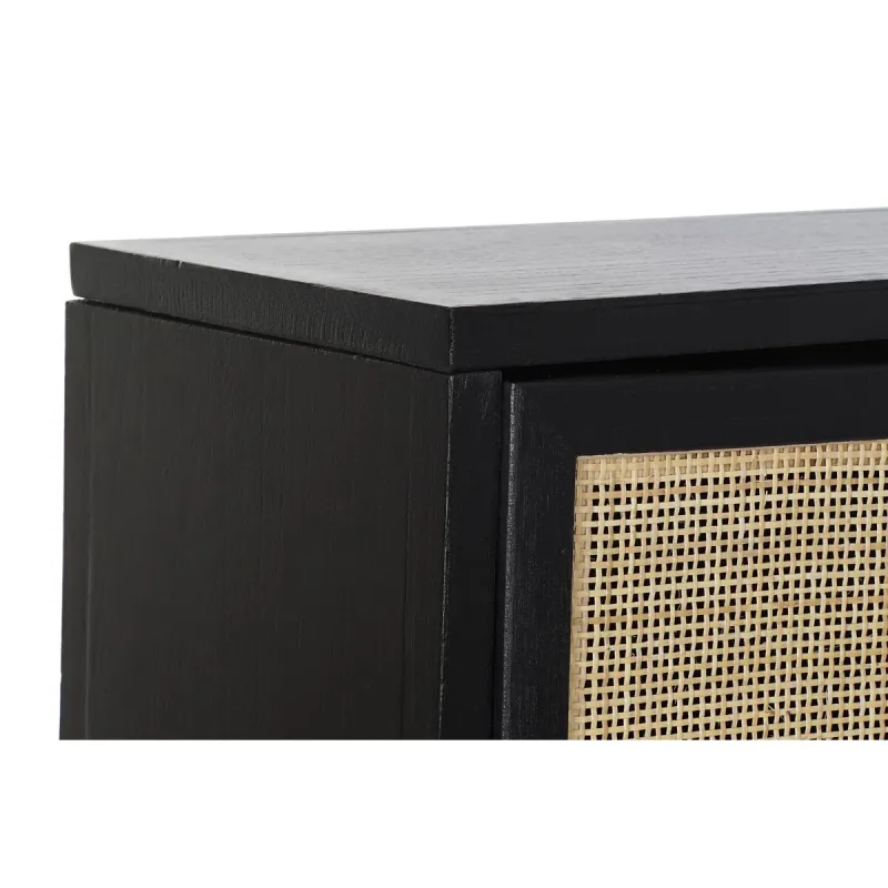 Bufete DKD Home Decor Melns Dabisks Alumīnijs Paulovnijas koks Koks MDF 110 x 30 x 100 cm