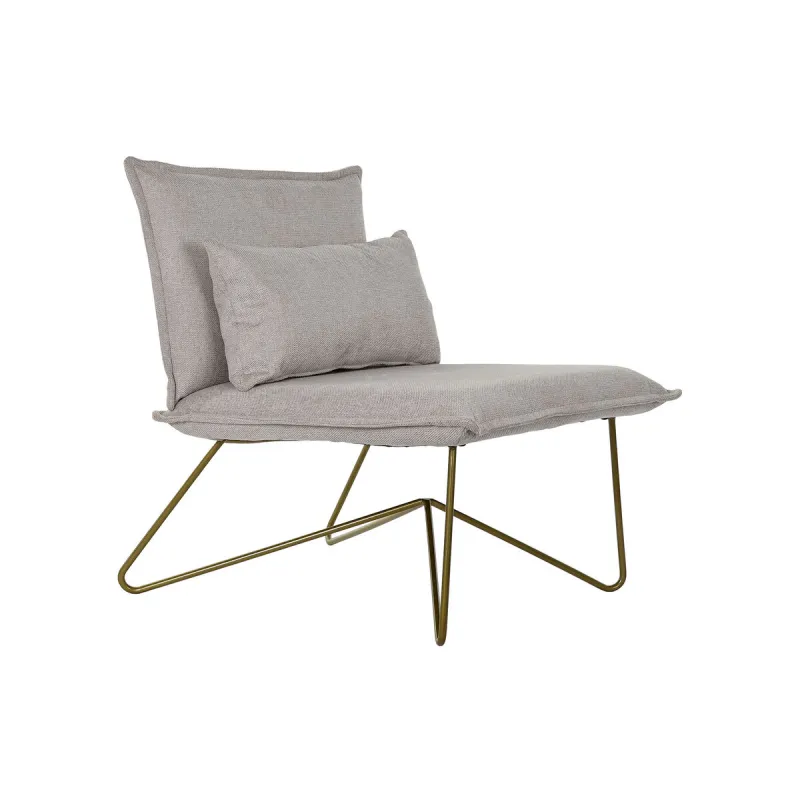 atzveltnes krēsls DKD Home Decor 66 x 78 x 75 cm Bēšs Bronza Metāls
