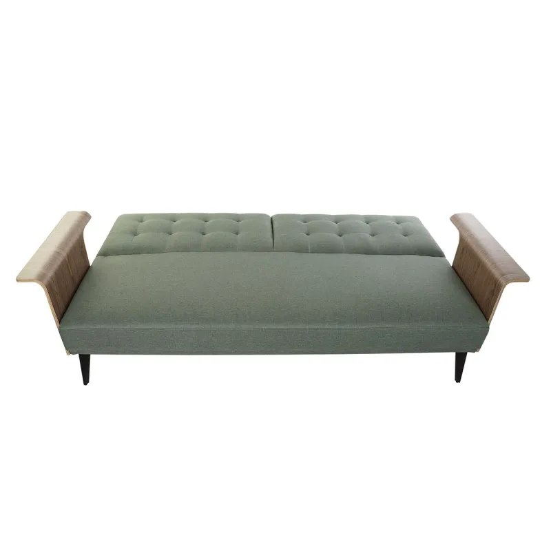 Vuodesohva DKD Home Decor 203 x 87 x 81 cm Musta Metalli Ruskea Vihreä