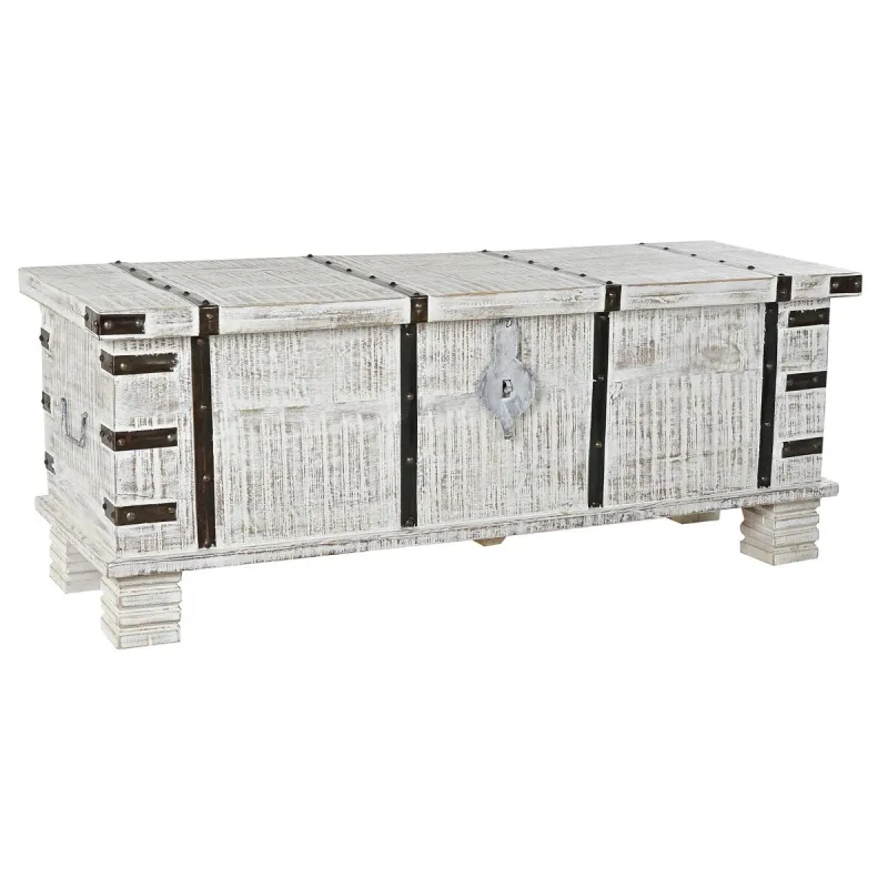 Skrynia DKD Home Decor Metalinis Balta Mango mediena (116 x 40 x 45 cm)