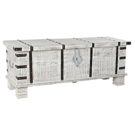 Kirstu DKD Home Decor Metalli Valkoinen Mangopuu (116 x 40 x 45 cm)