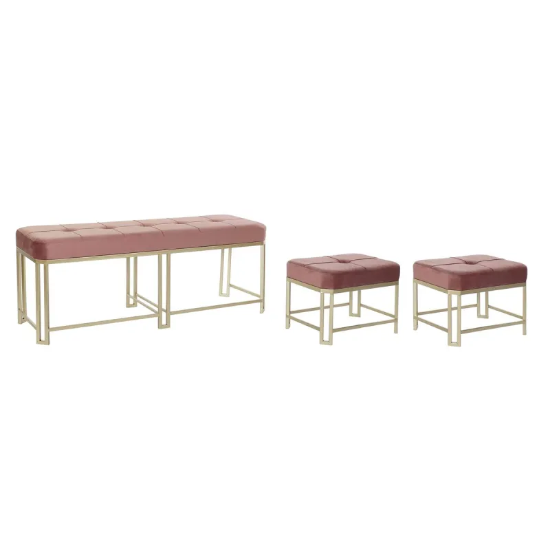 Банкетка DKD Home Decor   Розовый Металл Велюр (120 x 40 x 46 cm)