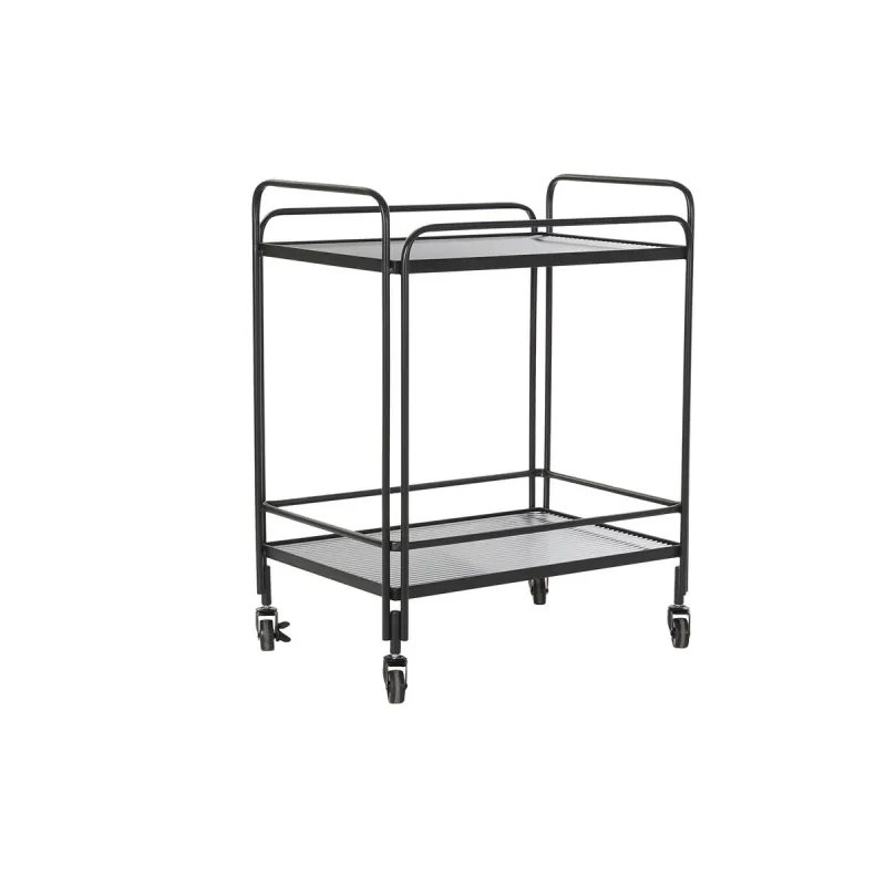 Serviravimo vežimėlis DKD Home Decor Juoda Metalinis Stiklas 60,5 x 40,5 x 75,5 cm