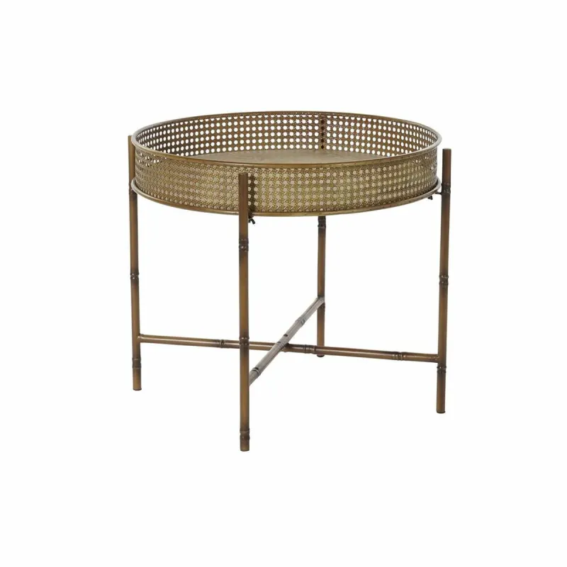 Mazs galdiņš DKD Home Decor 59 x 59 x 50 cm Dabisks Metāls