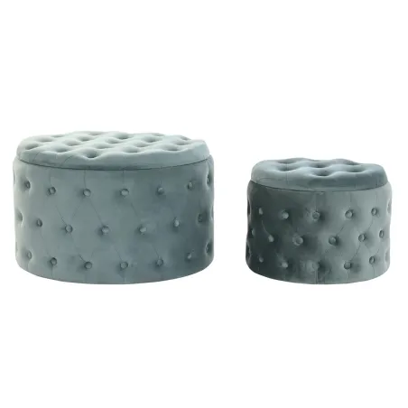 подставка для ног DKD Home Decor Зеленый Деревянный MDF Велюр 70 x 70 x 42 cm