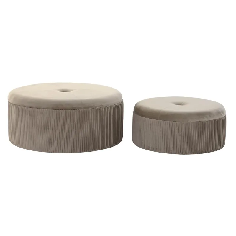 Jalatugi DKD Home Decor 70 x 70 x 32 cm 70 x 70 x 28 cm Samet Helehall Puit MDF
