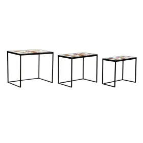 3 laua komplekt DKD Home Decor Kollane Must Roosa Kuldne 60 x 40 x 50 cm