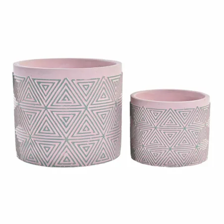 Набор кашпо DKD Home Decor Цемент 2 Предметы 2 штук (17 x 17 x 15 cm)