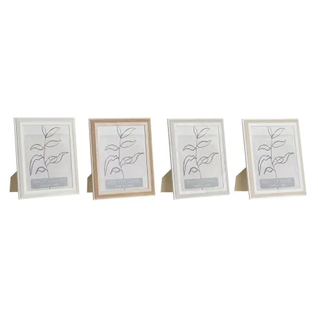 Foto rāmis DKD Home Decor Stikls Bēšs Zaļš PS Skandināvu (25 x 2 x 30 cm) (4 gb.)