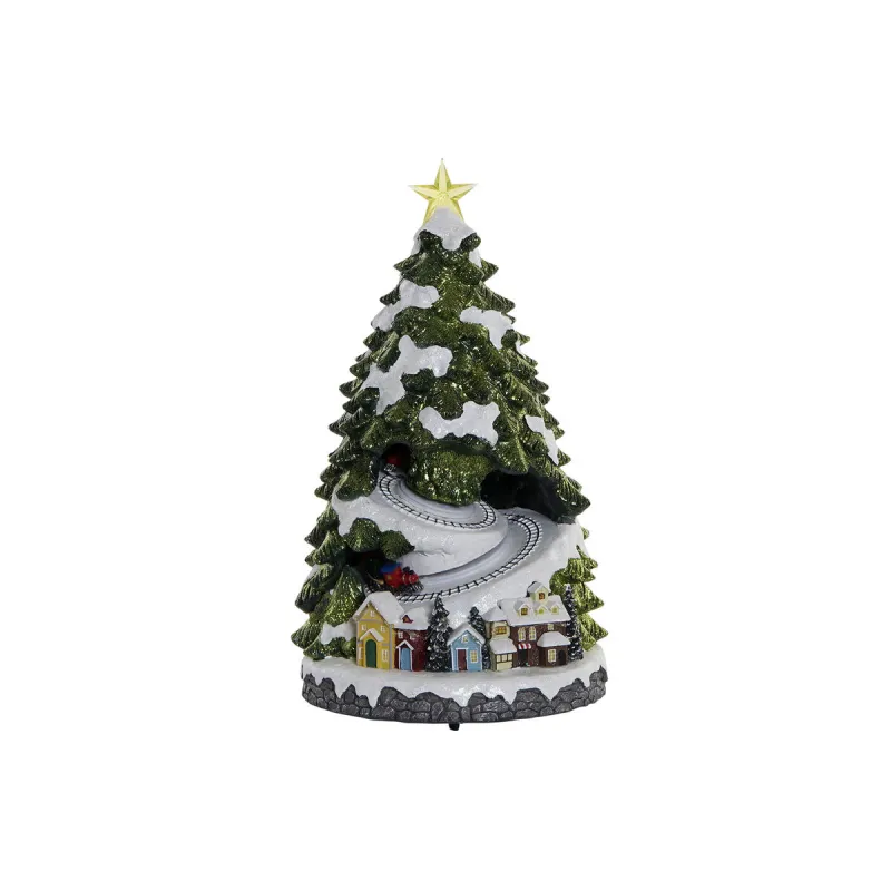 Naujametinė eglutė DKD Home Decor Judesių LED Šviesus Muzikinis Spalvotas Derva 23 x 23 x 42 cm (3 vnt.)