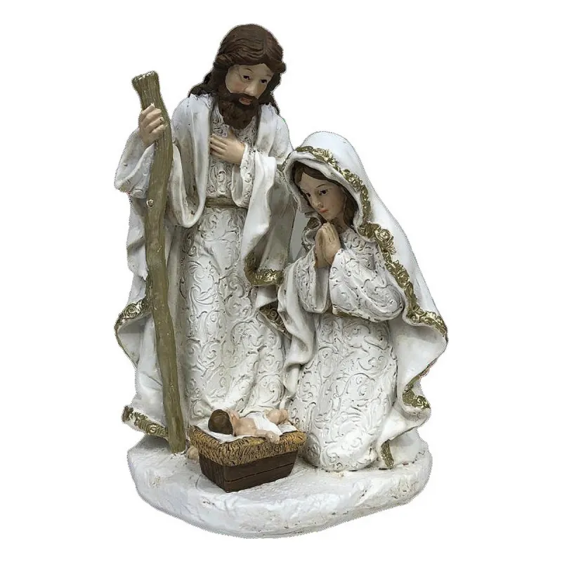 Рождественский вертеп DKD Home Decor Смола (2 штук) (12 x 10 x 19 cm)