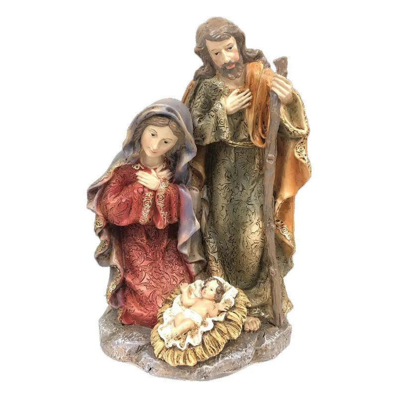 Рождественский вертеп DKD Home Decor Смола (2 штук) (12 x 10 x 19 cm)