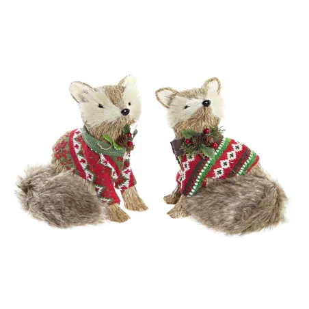 Ziemassvētku Nieciņš DKD Home Decor Poliesters (16 x 18 x 21 cm) (2 gb.)