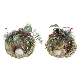 Новогоднее украшение DKD Home Decor полиэстер ротанг (14 x 11 x 15 cm) (2 штук)