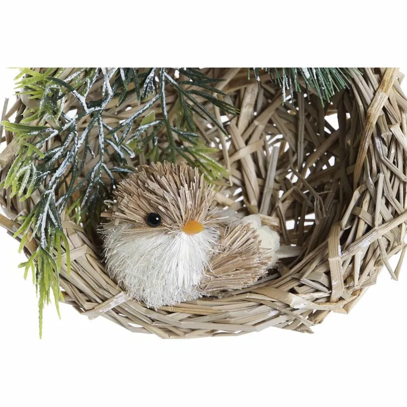 Jõuluehe DKD Home Decor Polüester Rotang (14 x 11 x 15 cm) (2 Ühikut)