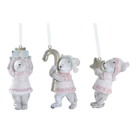 Joulukuusenpallo DKD Home Decor Hartsi (5 x 3 x 8,5 cm) (3) (3 osaa)