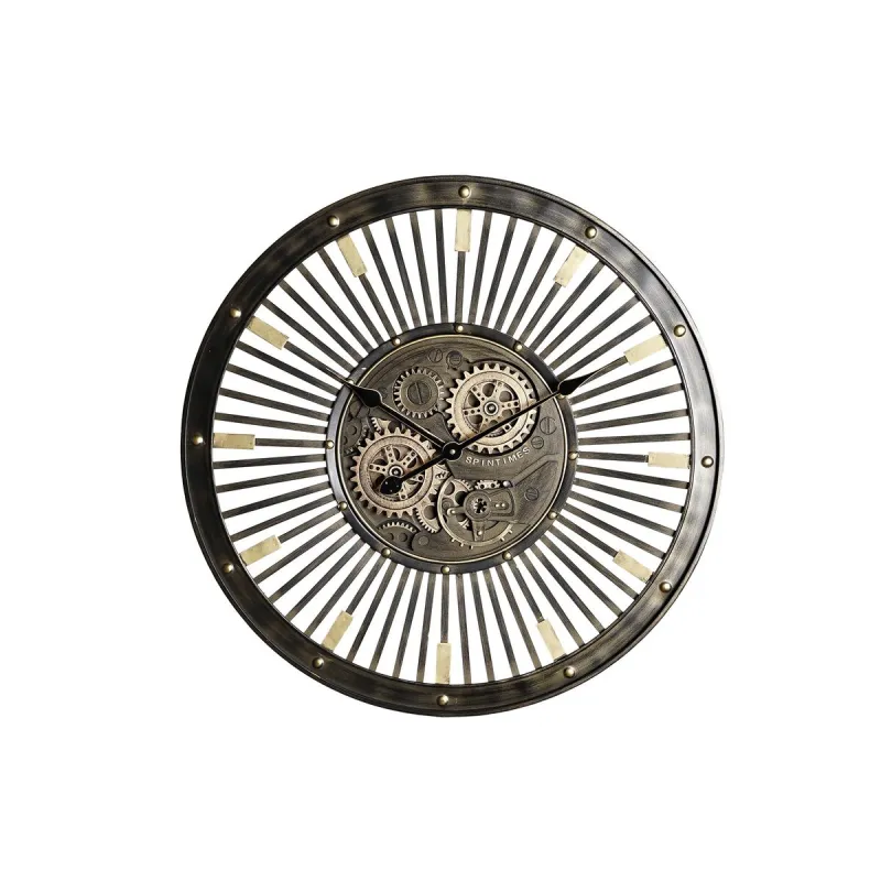 Sieninis laikrodis DKD Home Decor Juoda Auksinis Geležis Vintage 65 x 6,7 x 65 cm