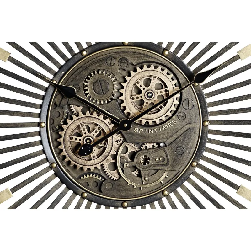 Настенное часы DKD Home Decor Чёрный Позолоченный Железо Vintage 65 x 6,7 x 65 cm