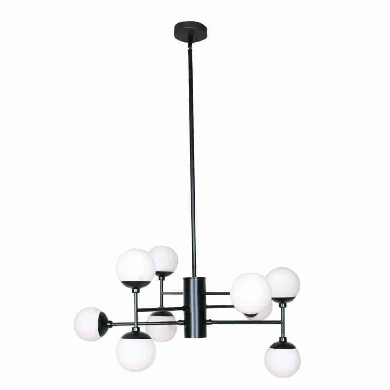 Pakabinamas apšvietimas DKD Home Decor Stiklas Juoda (76.2 x 76.2 x 40.64 cm)