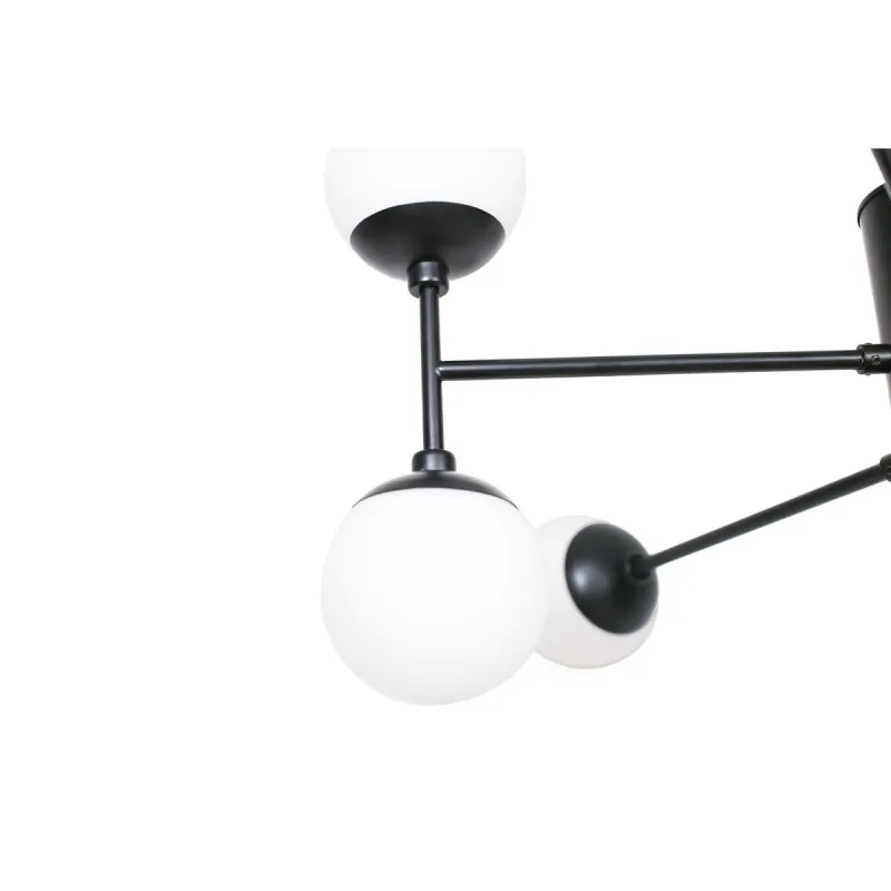 Потолочный светильник DKD Home Decor Стеклянный Чёрный (76.2 x 76.2 x 40.64 cm)